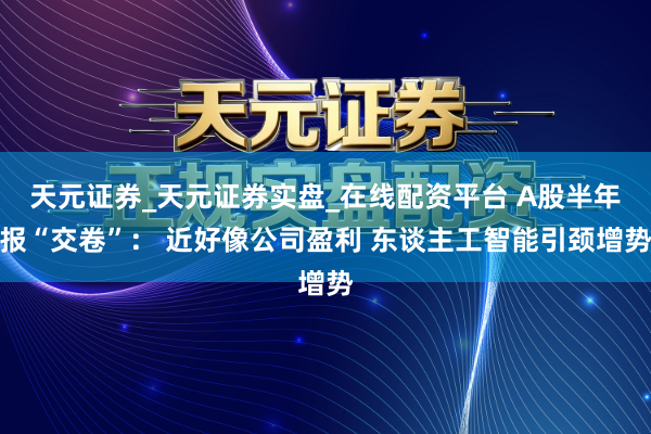 天元证券_天元证券实盘_在线配资平台 A股半年报“交卷”： 近好像公司盈利 东谈主工智能引颈增势